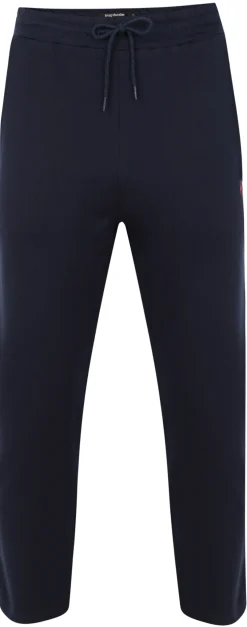 Fashion Bigdude Open Hem Loop Back Joggers Navy Sweatpants