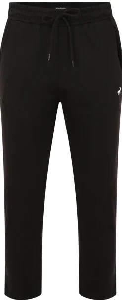 Clearance Bigdude Open Hem Loop Back Joggers Black Sweatpants