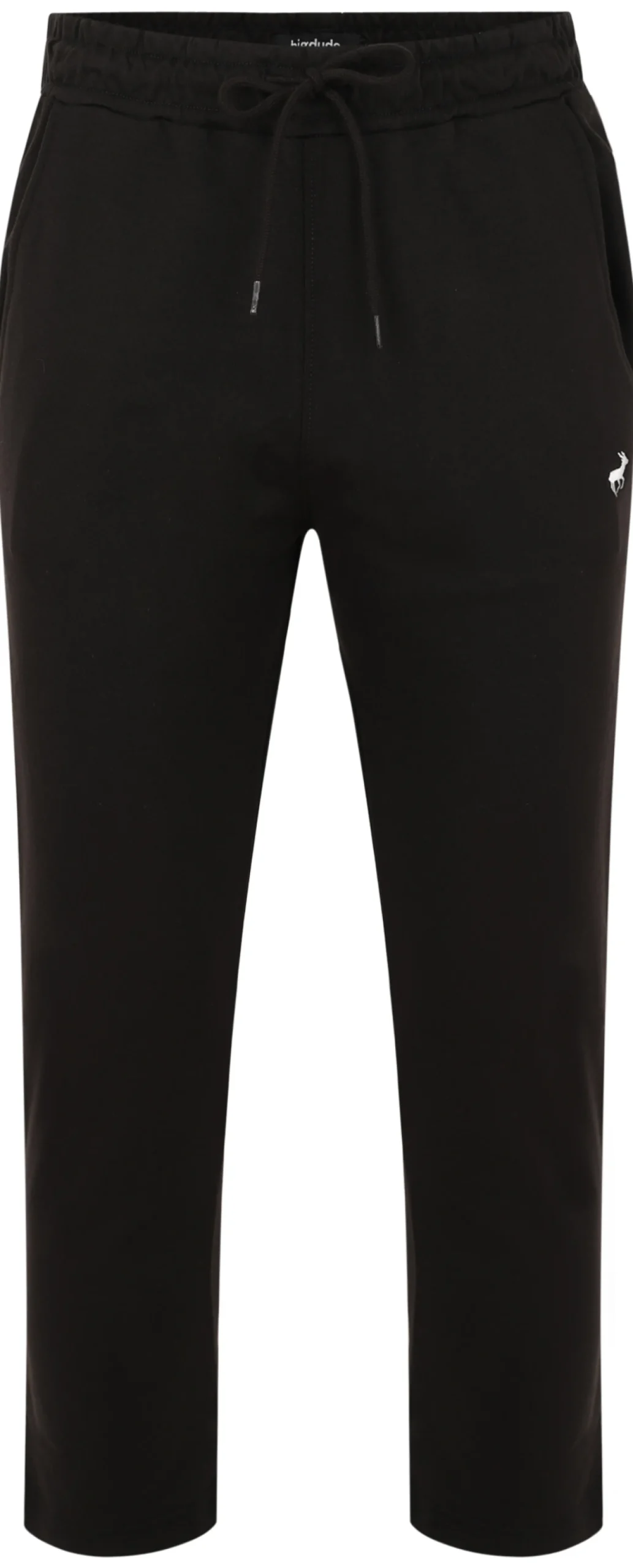 Clearance Bigdude Open Hem Loop Back Joggers Black Sweatpants