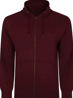 Fashion Bigdude Original Full Zip Hoody Burgundy Tall Hoodies