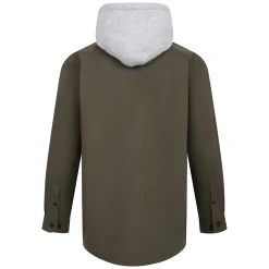 New Bigdude Overshirt With Hood Olive Casual Shirts