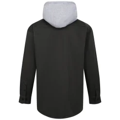 Hot Bigdude Overshirt With Hood Charcoal Casual Shirts