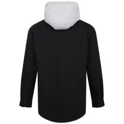 New Bigdude Overshirt With Hood Black Casual Shirts