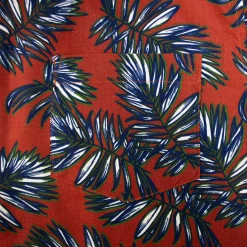 New Bigdude Palm Leaves Viscose Relaxed Collar Shirt Pepper Red Casual Shirts