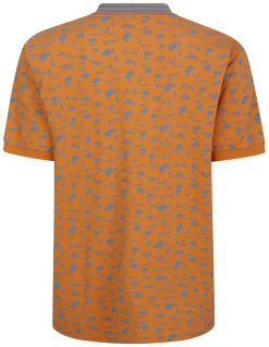 Online Bigdude Palm Tree Polo Apricot Polo Shirts