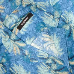 Outlet Bigdude Palms Viscose Relaxed Collar Shirt Blue Casual Shirts