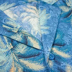 Outlet Bigdude Palms Viscose Relaxed Collar Shirt Blue Casual Shirts