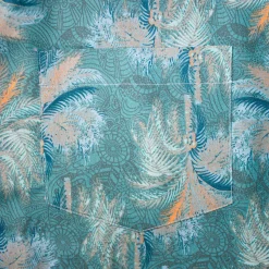 Fashion Bigdude Palms Viscose Relaxed Collar Shirt Green Casual Shirts