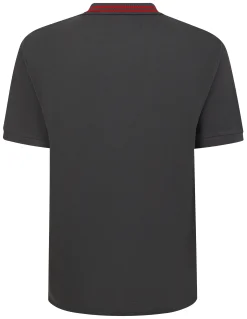 Clearance Bigdude Pique Polo With Chunky Tipping Charcoal Polo Shirts