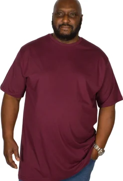 New Bigdude Plain Crew Neck T-Shirt Burgundy T-shirts