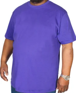 Fashion Bigdude Plain Crew Neck T-Shirt Violet T-shirts