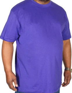 Fashion Bigdude Plain Crew Neck T-Shirt Violet T-shirts