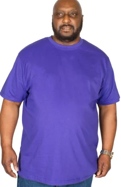 Fashion Bigdude Plain Crew Neck T-Shirt Violet T-shirts