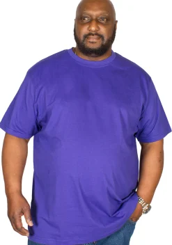 Fashion Bigdude Plain Crew Neck T-Shirt Violet T-shirts