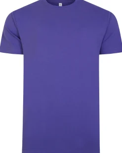 Fashion Bigdude Plain Crew Neck T-Shirt Violet T-shirts