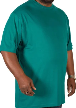 Online Bigdude Plain Crew Neck T-Shirt Green Tall T-shirts