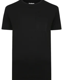 Online Bigdude Plain Crew Neck T-Shirt With Pocket Black Tall T-shirts