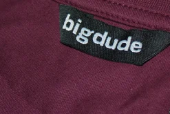 New Bigdude Plain Crew Neck T-Shirt Burgundy Tall T-shirts