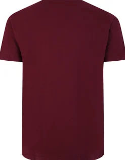 New Bigdude Plain Crew Neck T-Shirt Burgundy Tall T-shirts