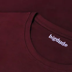 New Bigdude Plain Crew Neck T-Shirt Burgundy Tall T-shirts