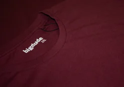 Discount Bigdude Plain Crew Neck T-Shirt With Pocket Burgundy T-shirts