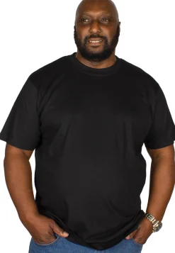 Best Bigdude Plain Crew Neck T-Shirt Black Pants|Cardigans