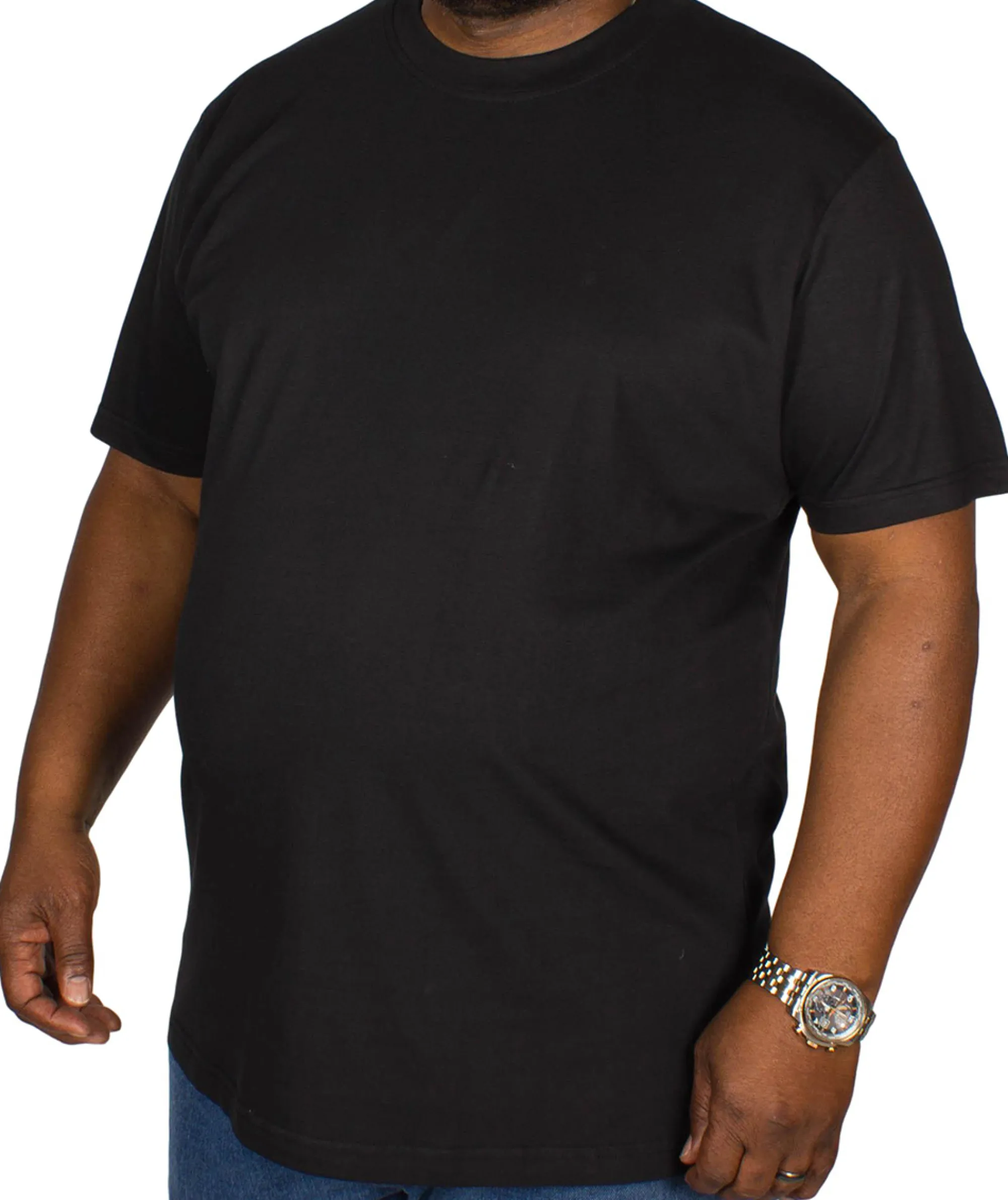Discount Bigdude Plain Crew Neck T-Shirt Black Tall Pants|Cardigans