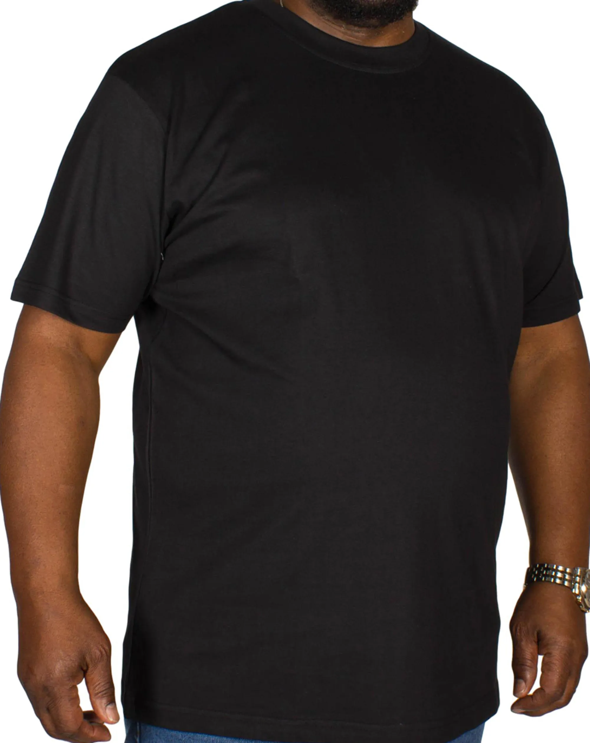 Discount Bigdude Plain Crew Neck T-Shirt Black Tall Pants|Cardigans