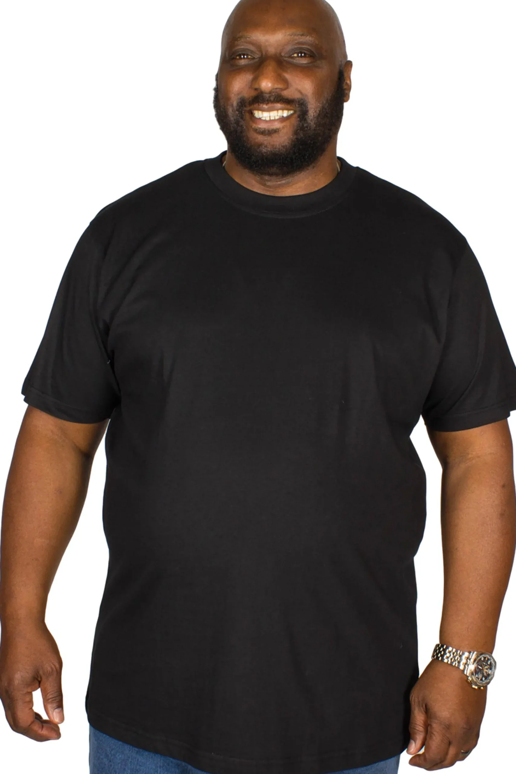Discount Bigdude Plain Crew Neck T-Shirt Black Tall Pants|Cardigans