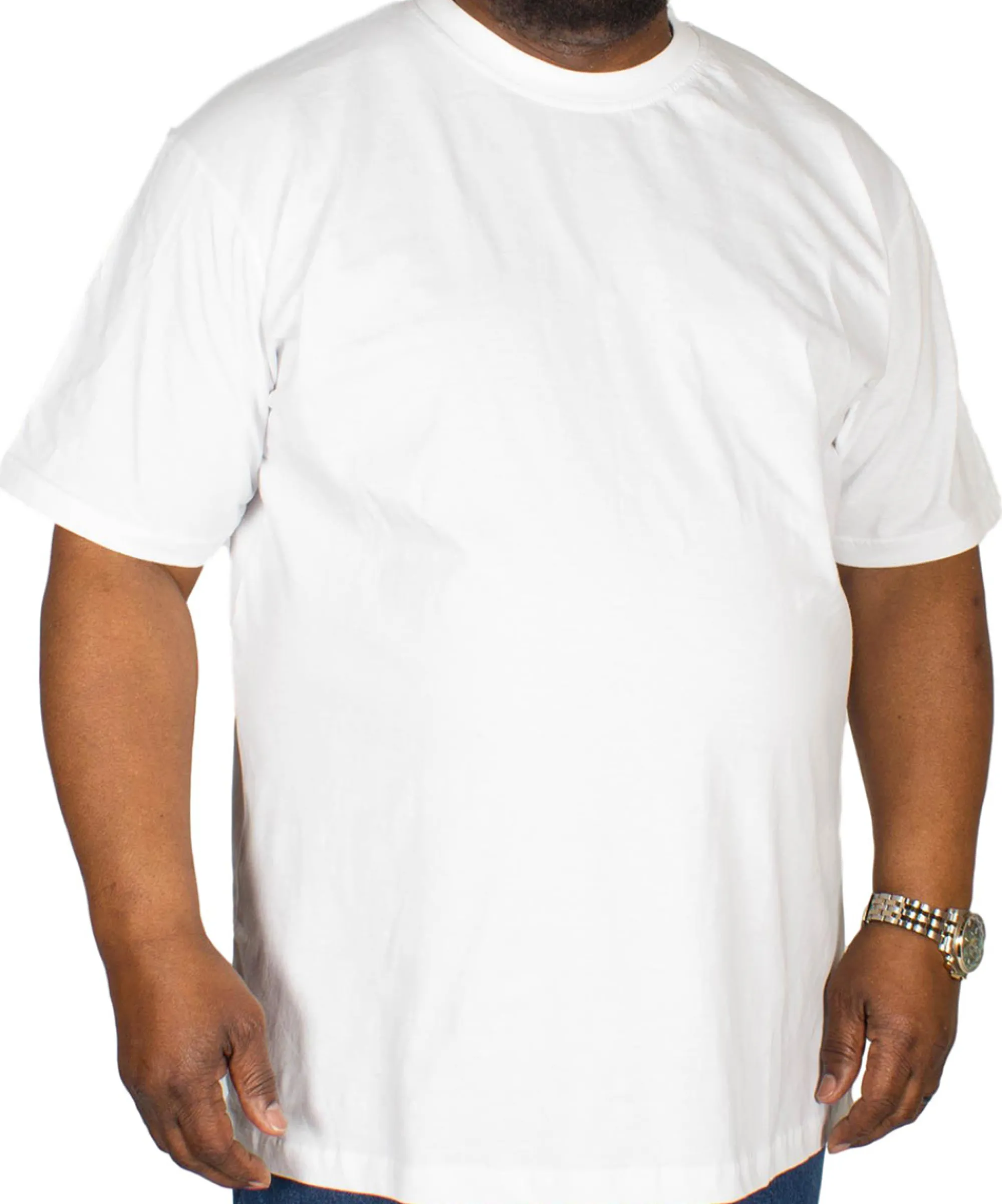 Hot Bigdude Plain Crew Neck T-Shirt White Pants|Cardigans