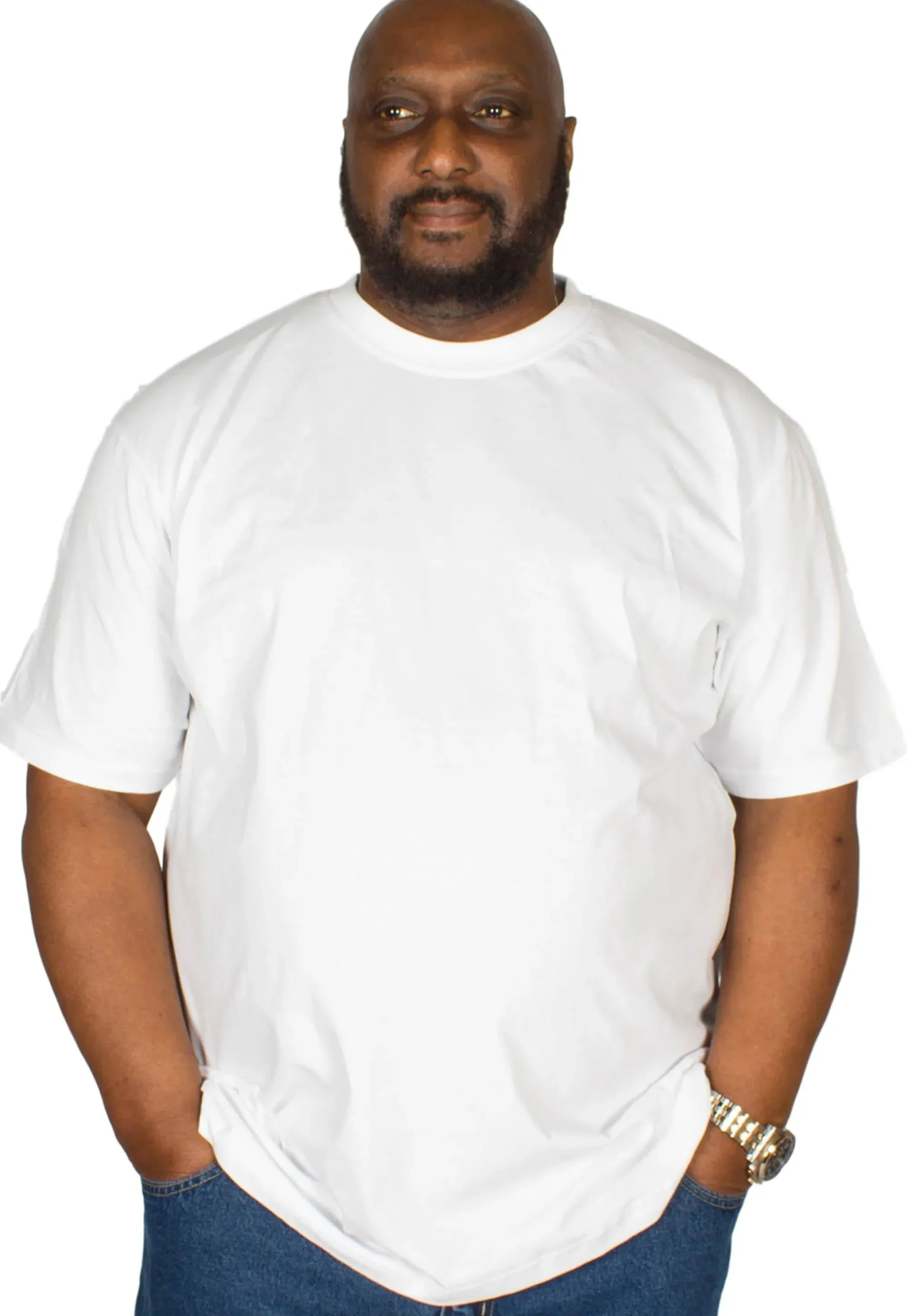 Hot Bigdude Plain Crew Neck T-Shirt White Pants|Cardigans