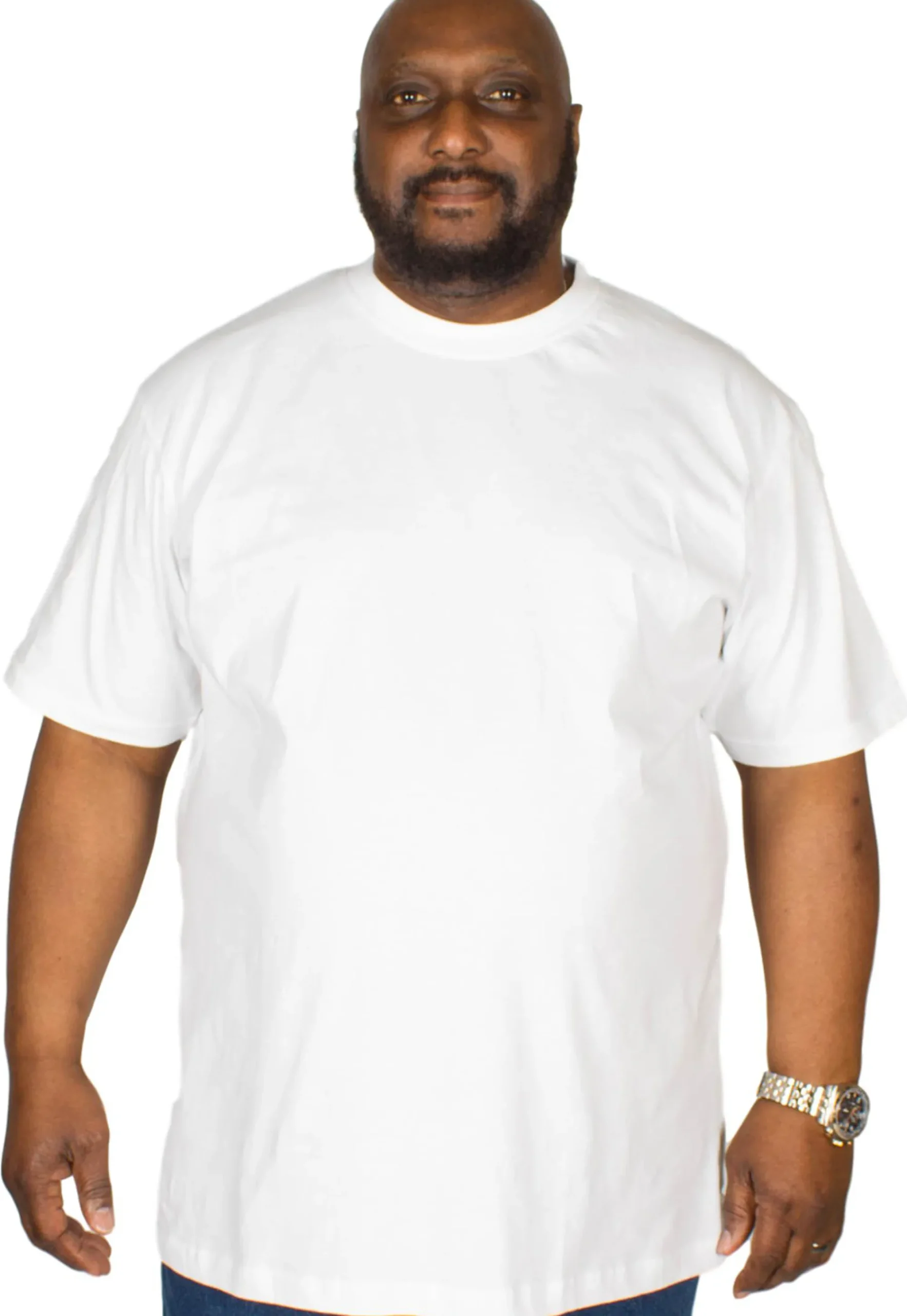 Hot Bigdude Plain Crew Neck T-Shirt White Pants|Cardigans