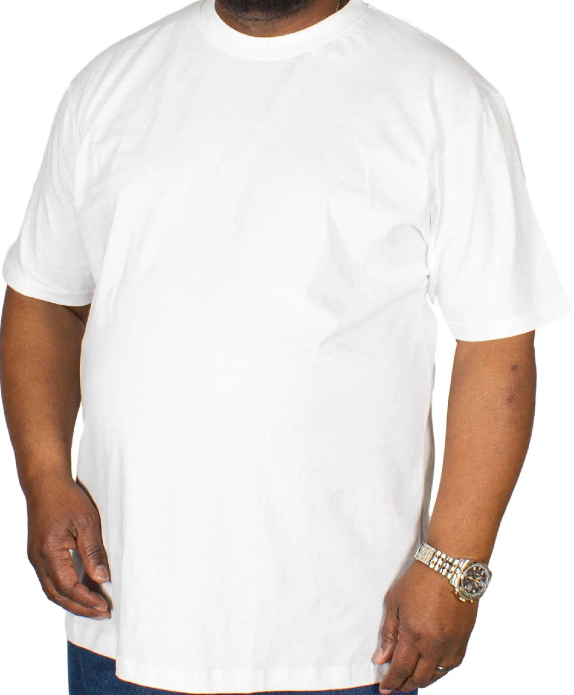 Sale Bigdude Plain Crew Neck T-Shirt White Tall Pants|Cardigans
