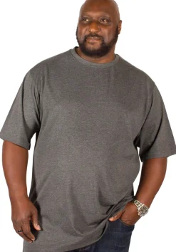Best Bigdude Plain Crew Neck T-Shirt Charcoal Tall Pants|Cardigans
