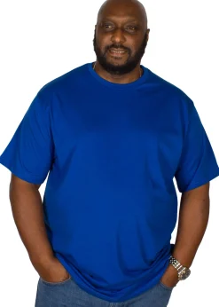 Hot Bigdude Plain Crew Neck T-Shirt Royal Blue Pants|Cardigans