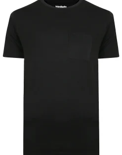 Best Bigdude Plain Crew Neck T-Shirt With Pocket Black T-shirts