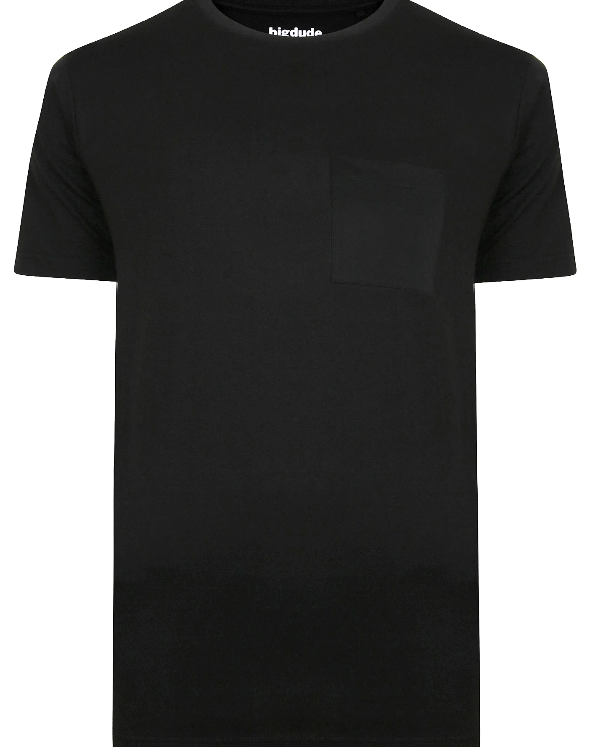 Best Bigdude Plain Crew Neck T-Shirt With Pocket Black T-shirts