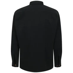 Sale Bigdude Plain Flannel Long Sleeve Shirt Black Tall Casual Shirts