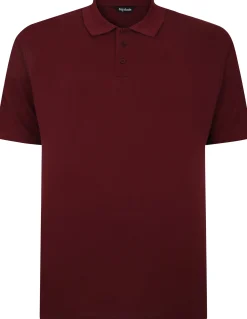 Clearance Bigdude Plain Polo Shirt Burgundy Tall Polo Shirts