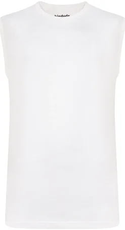 New Bigdude Plain Sleeveless T-Shirt White Tank Tops|T-shirts