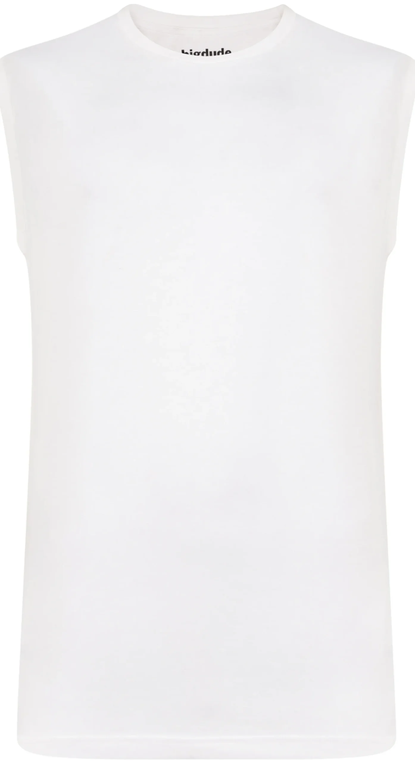 Clearance Bigdude Plain Sleeveless T-Shirt White Tall Tank Tops|T-shirts