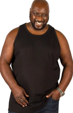 Discount Bigdude Plain Vest Black Tank Tops