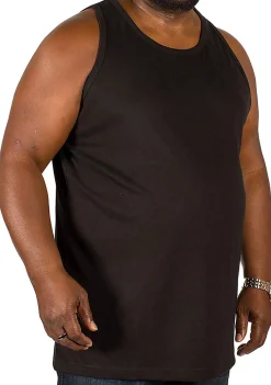 Fashion Bigdude Plain Vest Black Tall Tank Tops