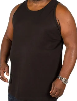 Fashion Bigdude Plain Vest Black Tall Tank Tops