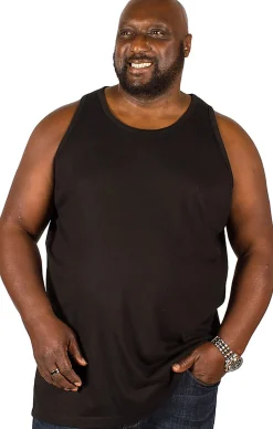 Fashion Bigdude Plain Vest Black Tall Tank Tops
