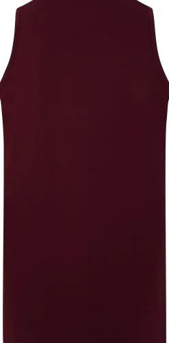 Online Bigdude Plain Vest Burgundy Tank Tops