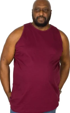 Sale Bigdude Plain Vest Burgundy Tall Tank Tops