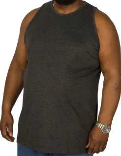 Hot Bigdude Plain Vest Charcoal Tall Tank Tops