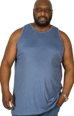 Hot Bigdude Plain Vest Denim Marl Tank Tops