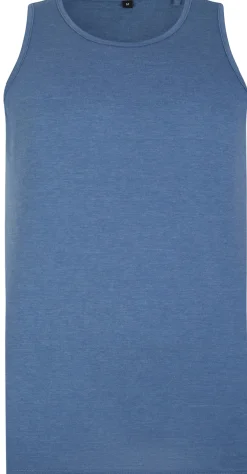 Hot Bigdude Plain Vest Denim Marl Tank Tops